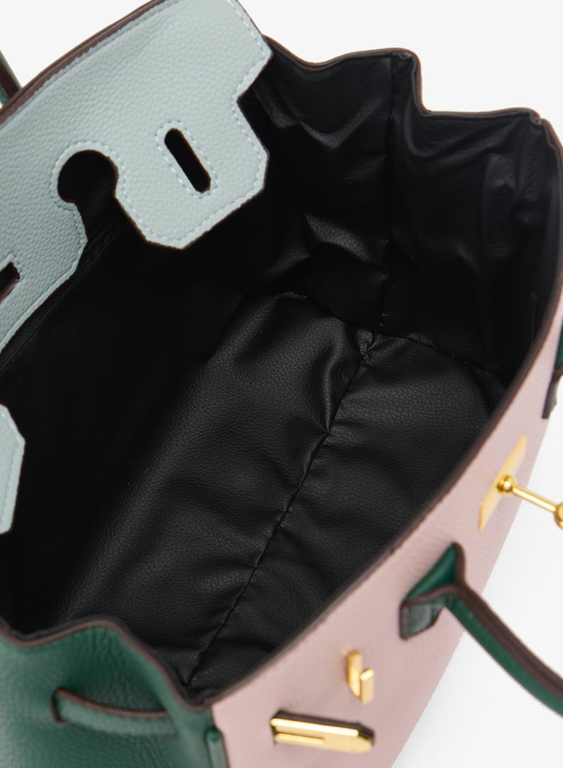 ايلا حقيبة ساتشيل كبيرة بألوان متضاربة - Image 4